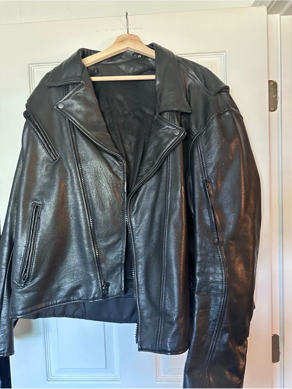 Men's Black Leather Moto Jacket